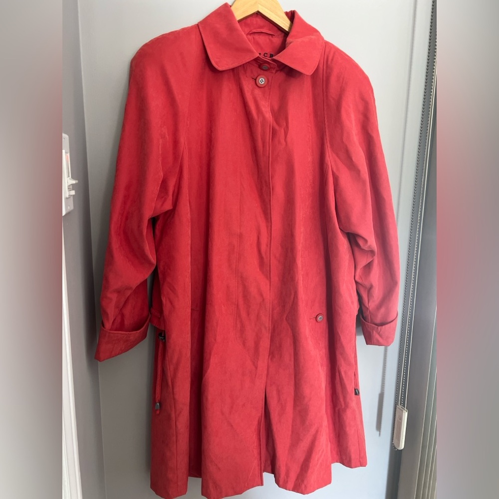 Micro Leather by Junge Coral Button-Up Coat M